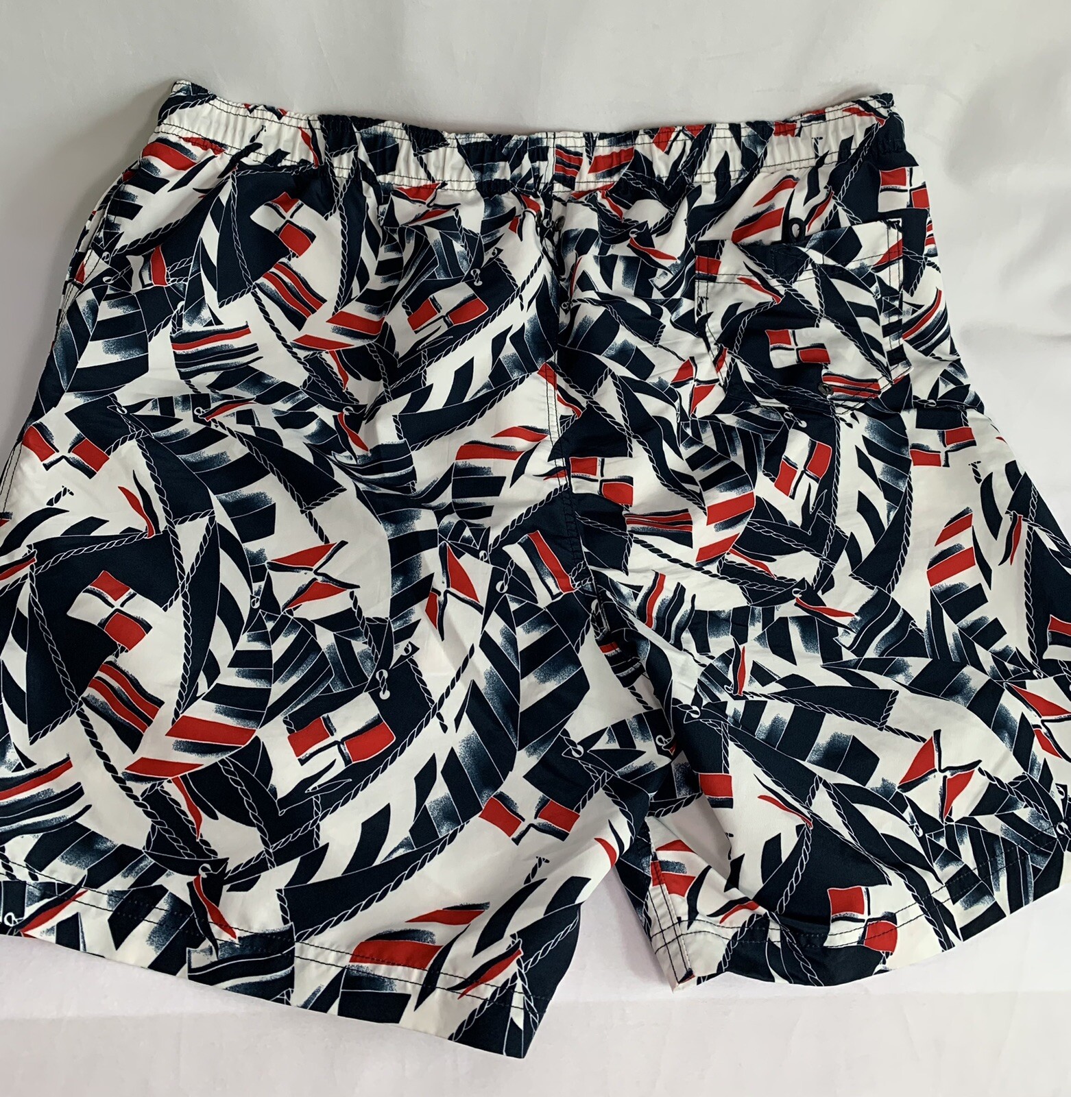 Lands End Swim Suit Men's Lined Nautical 2XL Red/White/Blue Sanitized 7.5" eBay