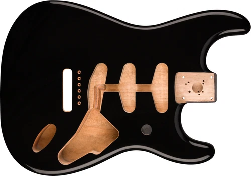 NIB Genuine Fender FULL THICKNESS ALDER 60's STRAT BODY Black Electric Guitar