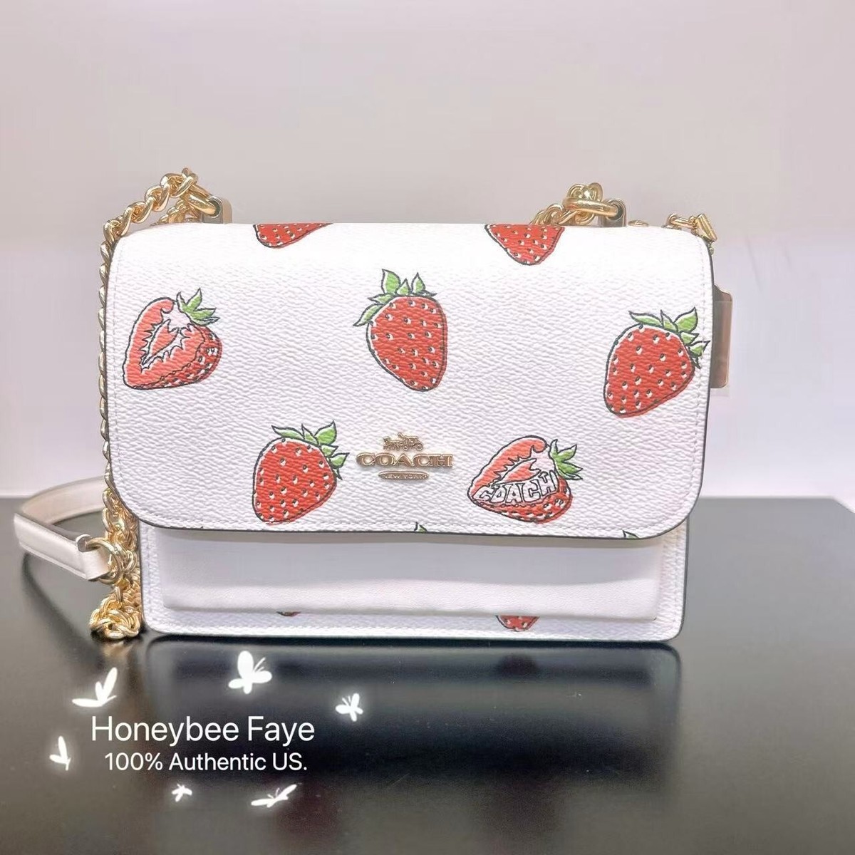 NWT Coach Mini Klare Crossbody Bag With Strawberry/Lemon Print
