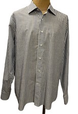 PETER MILLAR COLLECTION Dress Shirt FLEX FINISH Style Dark Blue White Size 2XL