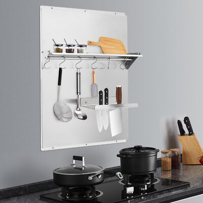 Range Backsplash Commercial Kitchen Stove Backsplash W/ Storage Shelf Wall Mount