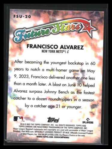 2023 Topps Chrome Update Francisco Alvarez Future Stars - Picture 2 of 2