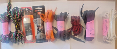 Lot of Preowned Unused Sport Shoe Laces Various Colors & Lengths 9 pair of rando