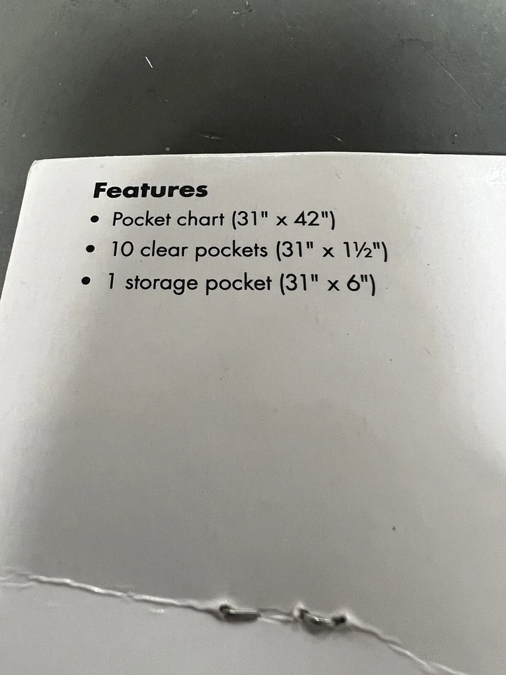 Carson Dellosa 基本口袋图 10 透明口袋 31 英寸 x 42 英寸带存储口袋 — 第 3/3 张图片