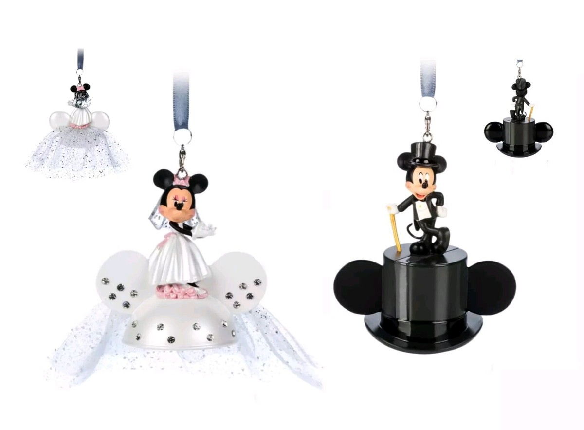 Disney Mickey & Minnie Bride And Groom Ear Hat Sketchbook Ornament