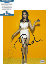 PADMA LAKSHMI SIGNED 8x10 PHOTO E SEXY TOP CHEF HOST COOK MODEL BECKETT COA BAS
