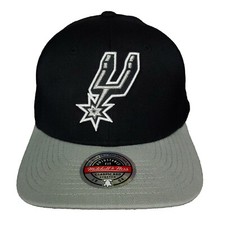 San Antonio Spurs Mitchell Ness NBA Redline Snapback Hat Cap 3D Logo Black NWT