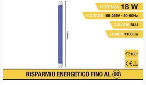 TUBO NEON LED COLORATO T8 60/120/150 CM 9W /18W / 22W VERDE ROSSO BLU SENZA SUP - Imagen 2 de 4