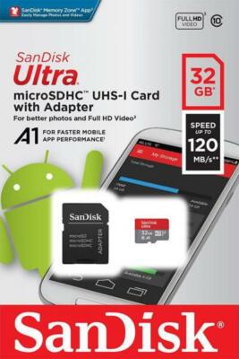 Sandisk Micro SDHC Karte 32GB Speicherkarte Ultra Android UHS-I U1 120 MB/s A1