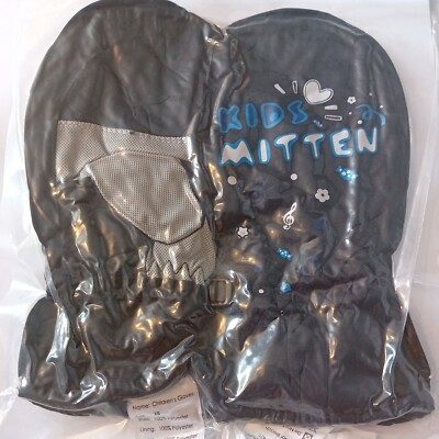 Fäustlinge Kinder - XS - schwarz mit Muster 