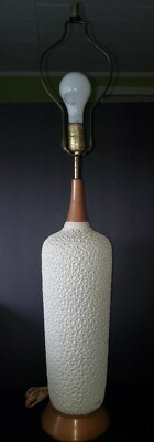 #ad Mid Century Danish Modern FAIP Plaster Love Forget Me Not Daisy Table Lamp $499.99