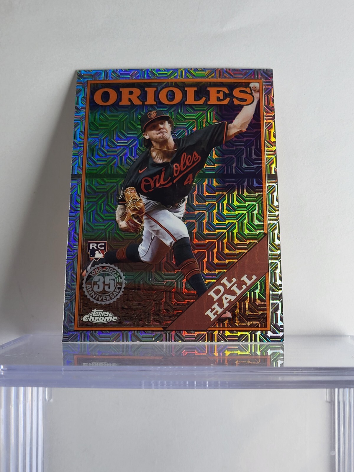 DL Hall 2023 Topps Series 1 1988 Chrome Silver Pack Mojo Rookie Orioles
