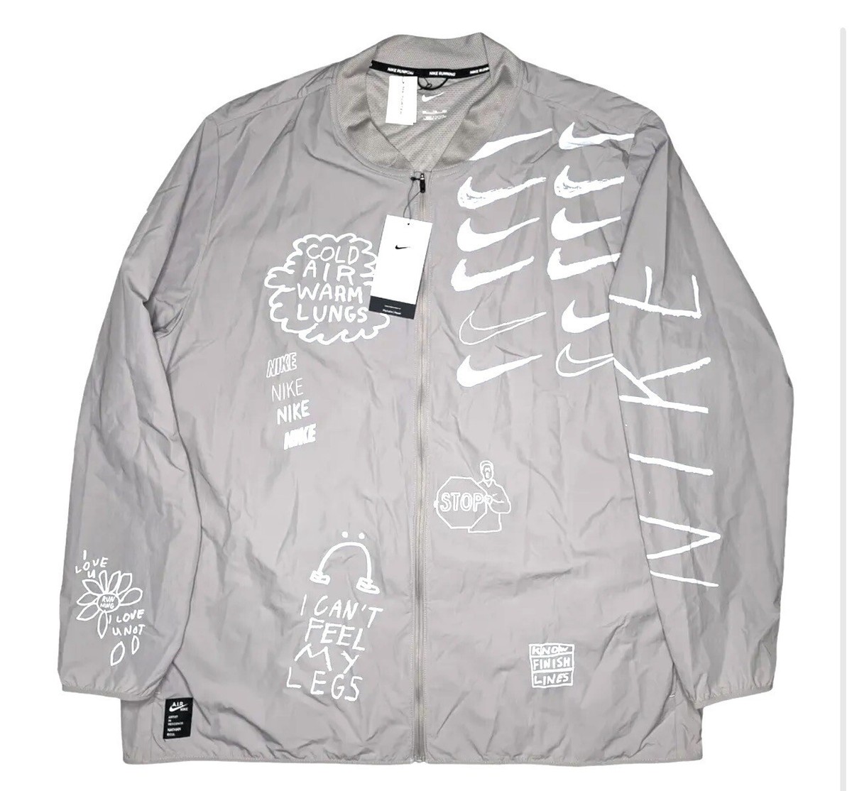 NIKE RUN AIR NATHAN BELL RUNNING TRACK JACKET BROWN WHITE AJ7759