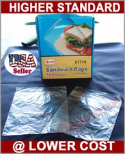 1000 pieces 7x7x1.5" Sandwich Bag w/ Dispenser Box Household Storage Lunch Bags