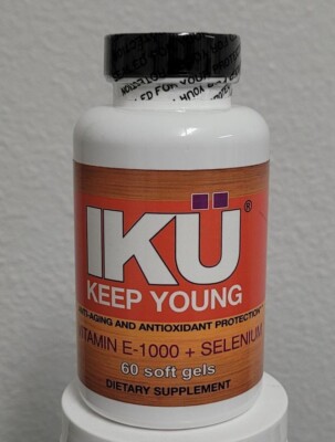 IKU  - Vitamin E-1000 I.U WITH SELENIUM- 60 Soft gels - POWER ANTIOXIDANTS