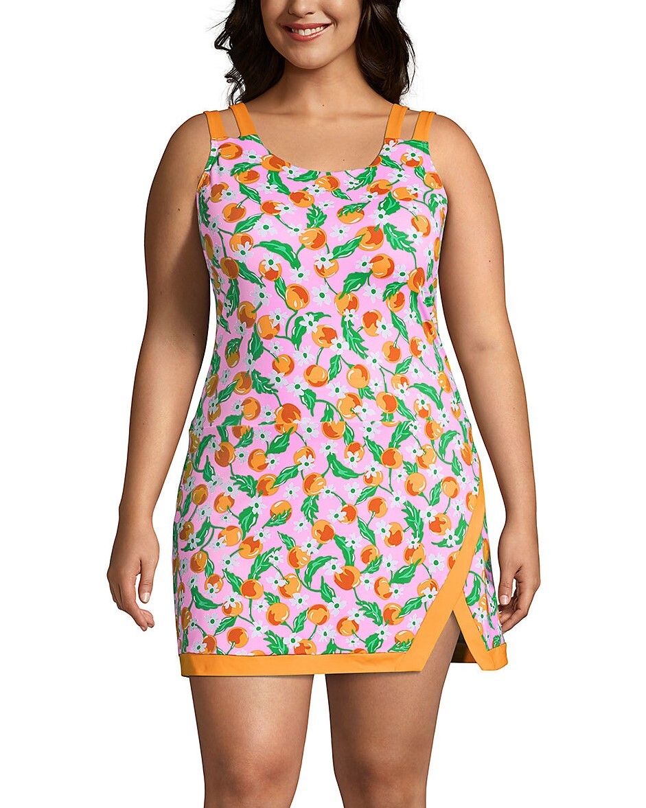 old lady swim dress Old Navy Sleeveless Swim Dress Large Pink Swimsuit #864989 NEW