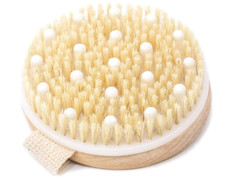 Dry Brushing Body Brush-Round Exfoliating Brush for Cellulite Lymphatic Drainage