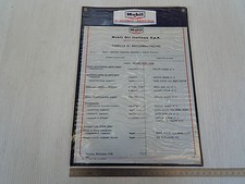 TABELLA MOBIL OIL  RACCOMANDAZIONI OLI PER CARTIERA SERTORIO DI COAZZE ANNO 1960
