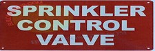 SPRINKLER CONTROL VALVE SIGN RED, 2X6, ALUMINUM -REF24-1027