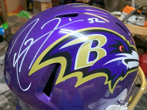 RAY LEWIS SIGNED BALTIMORE RAVENS HELMET, $125.,W246995,#14