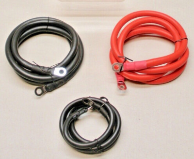 2 gauge, 5' Battery Power Cable Supply Kit (1 Red, 1 Black) & 6 gauge, 3' Ground