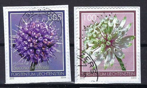 Liechtenstein 2015, Nr. 1755 + 1756, Magerwiesenblumen gestempelt, used