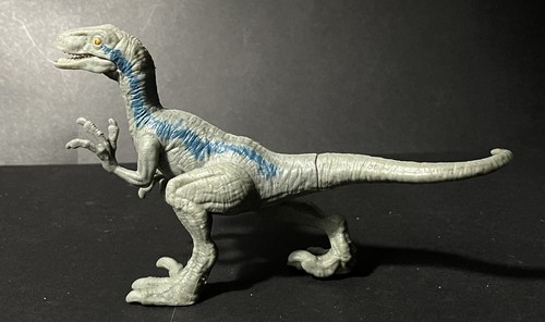 Modellino Mattel Jurassic World Attack Pack Velociraptor dinosauro blu 6" 2017 - Foto 3 di 8