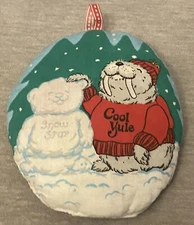 Vintage Shirt Tales Fabric Cut & Sew Christmas Ornament, Walrus and Tyg Snowman