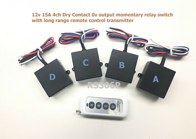 MSD 12v 15A 315mhz 4ch momentary dry-contact 1 long range remote control RS306P