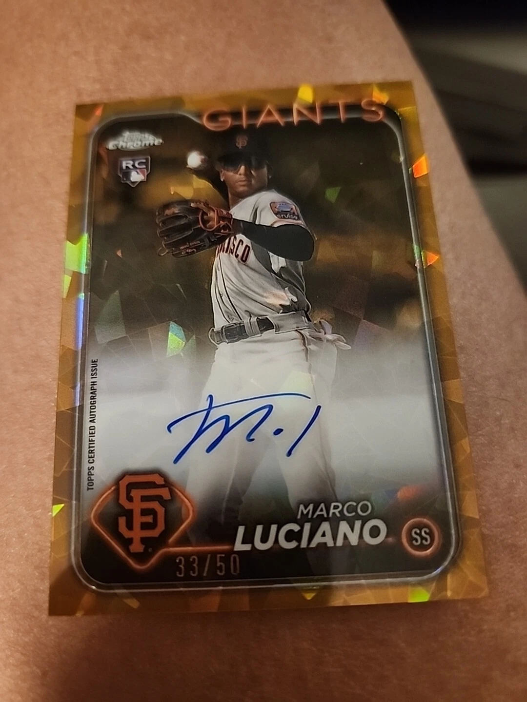 2024 Topps Chrome Update Sapphire Gold Marco Luciano 33/50 ROOKIE AUTO RC METS