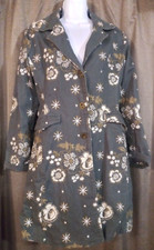 Paparazzi By Biz Sage Green Long Line Floral Embroidered Jacket Sz M