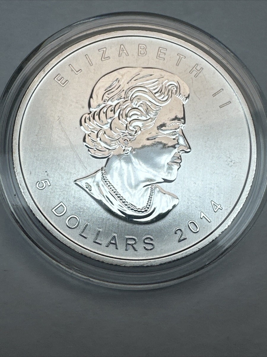 2014 $5 DOLLAR CANADA 1 OZ 9999 Fine Silver Wildlife Series MAPLE