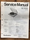 Technics SL-D303 Record Player / Turntable  Service Manual *Original*