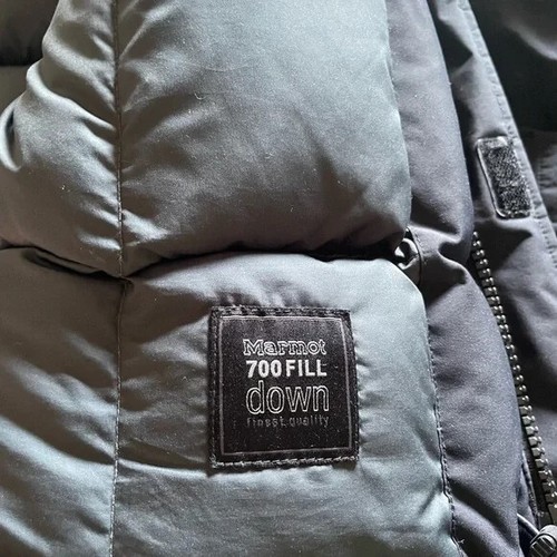 Men's Marmot 700 Down Coat Gore-Tex Parka Jacket Size Large in Black - Picture 3 of 13