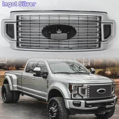 Ingot Silver Grille For 2020-2022 Ford Super Duty F250 F350 Front Grill Assembly