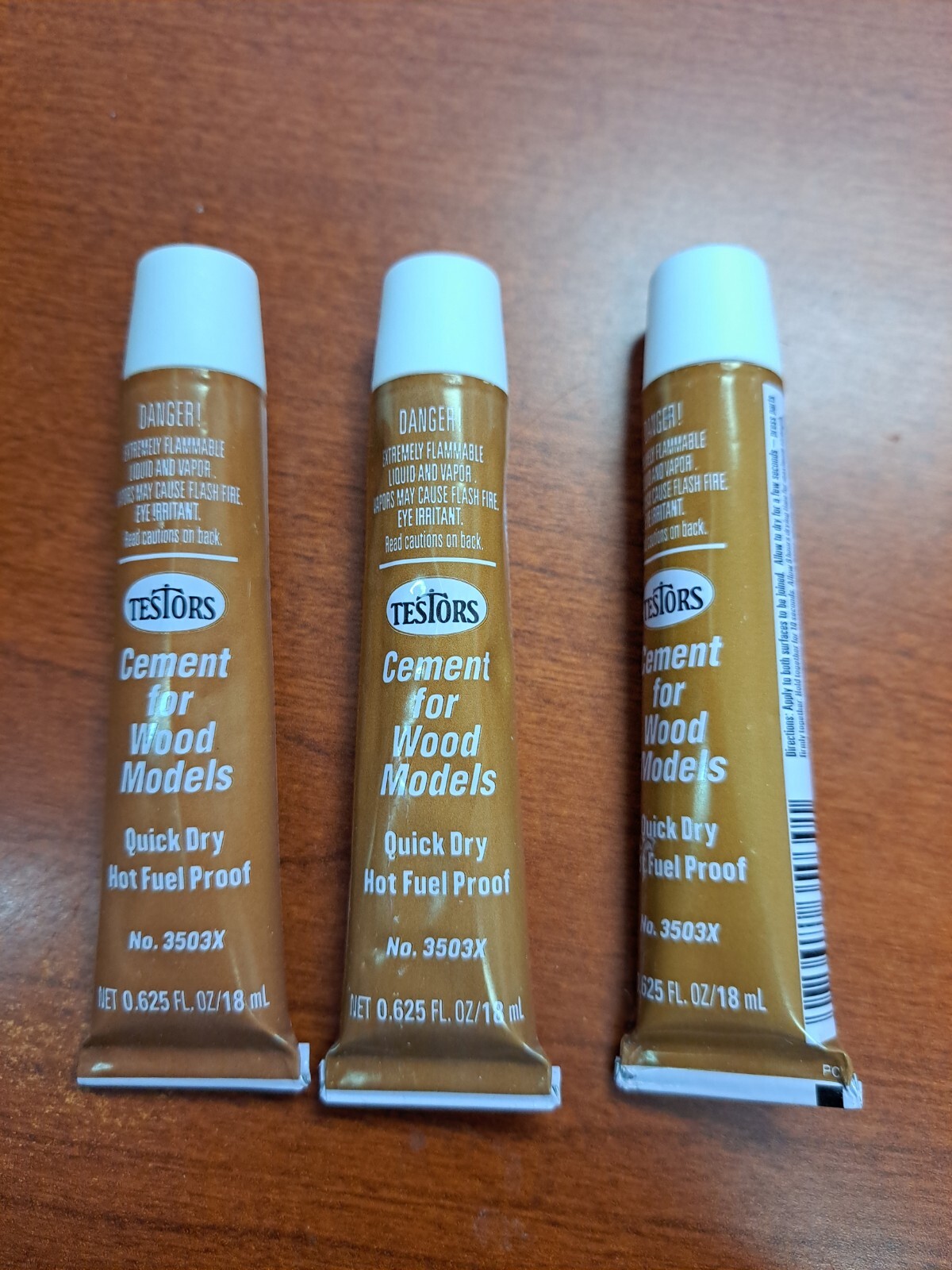 3 TESTORS FAST DRYING CEMENT FOR WOOD MODELS 5/8 OZ TUBE TUBES 3503 TES