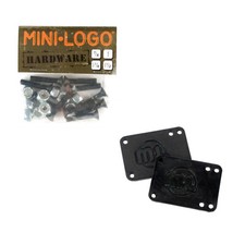 Powell Skateboard Hardware and Risers Combo 1in Phillips / Black Riser Pads