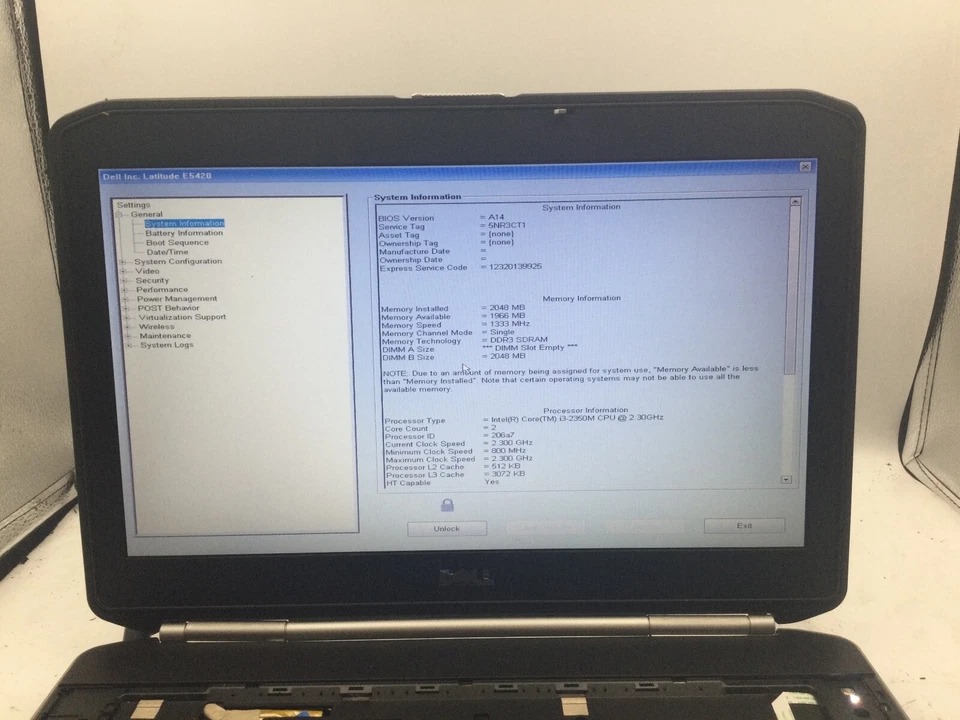 DELL LATITUDE E5420 - BOOTS TO BIOS/BIOS LOCK - INTEL I3 2350 - 2GB RAM -READ-BB - Image 2 of 4