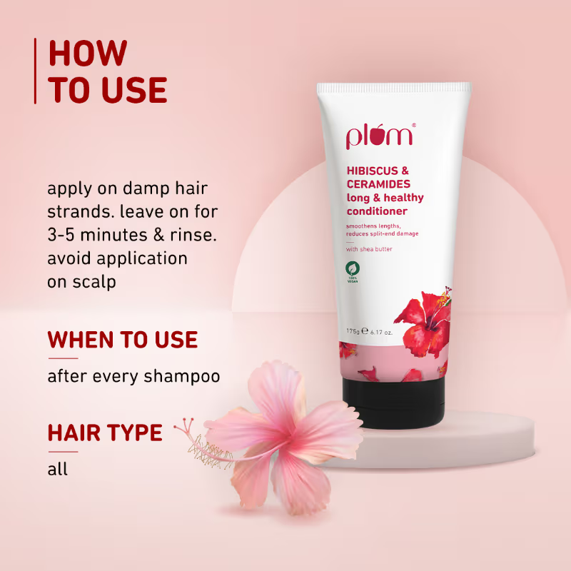 Plum Hibiscus & Ceramides Conditioner For Healthy, Long Hair (175 g) fs