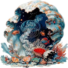 Wooden Puzzles for Adults, Seashell Wood Puzzles Adult, Unique Animal Shape Wood