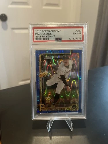 2025 Topps Chrome - Paul Skenes #300 Blue RayWave Refractor /150 PSA 6