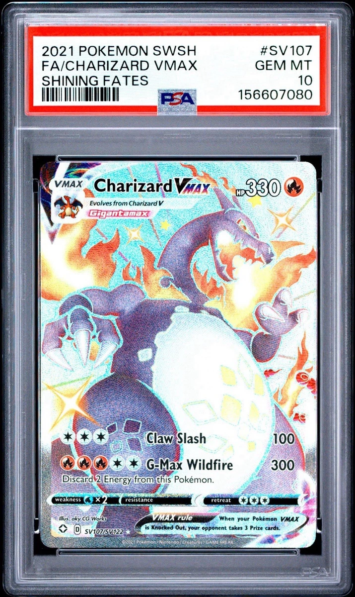 PSA 10 Charizard VMAX Shining Fates Full Art SV107/SV122 Pokemon