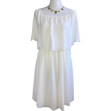 Alice + Olivia Off White Ruffle Off Shoulder Dress Size Large