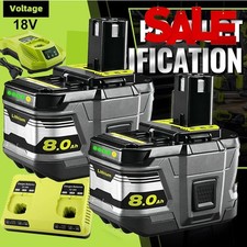 8.0Ah P108 Battery  Charger For Ryobi 18V ONE Lithium P102 P107 All ONE Tools