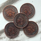 Lot of 5 1877 Indian Head Cent Penny Extremely Fine As shown in the figure