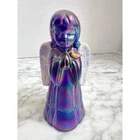 Fenton Iridescent Carnival Glass Praying Angel Figurine Gold Bird 6" 5114 VI