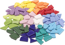 Glass Mosaic Tiles for Crafts Bulk,200G Broken Mosaic Glass Pieces for Garden Mo