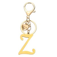 Z SchlüSselanhäNger FüR Initial, Edelstahl Herz In Gold
