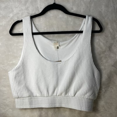 Surf Gypsy Womens Size L White Bralette Cropped Top Boho Beach Resort Wear NWT
