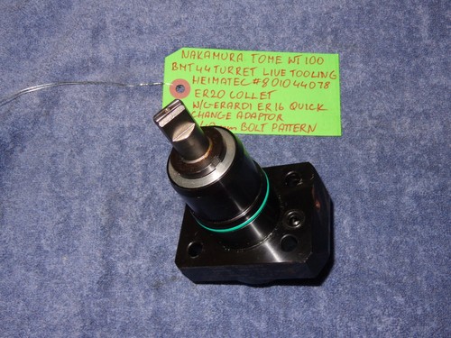 NAKAMURA TOME WT100 BMT44 ER20 LIVE TOOLING HEIMATEC 801044078 W/GERARDI ER16 - Picture 2 of 5